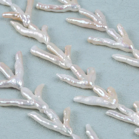 25*32mm White Natural Freshwater Baroque Irregular Chicken Feet Claw Shaped Loose Pearls