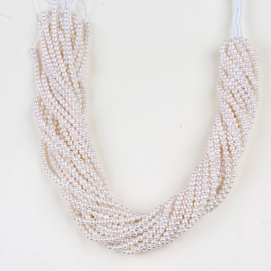 AAA Grade Round Natural White Pearl Strand