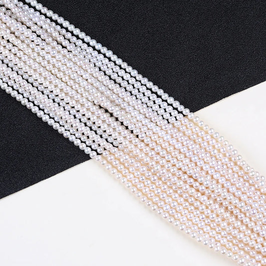 3-5mm AAA Grade Round Natural White Pearl Strand