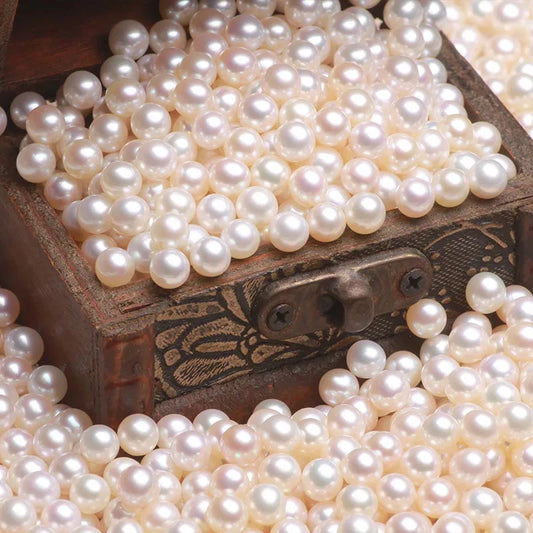 High Quality 5.5-8mm 3A Round White Freshwater Pearl Beads Natural Cultured Loose Pearls for Jewelry Making