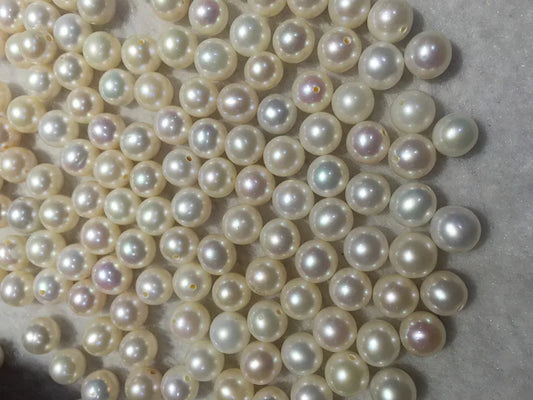 Natural Freshwater Pearl Half Hole White Loose Beads Jewelry Accessories Factory Price