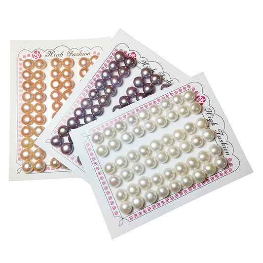 3A  Grade Natural Real White Button Pearl Wholesale Half Drilled Loose Cultured Pearl Freshwater Integrity Pearl