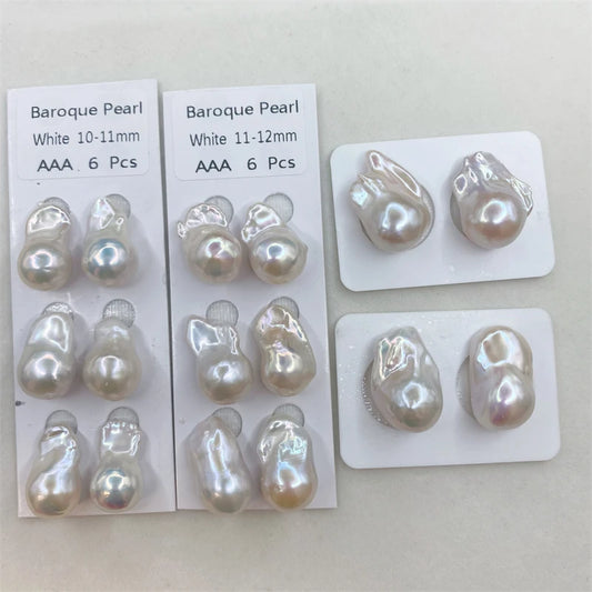 3A Loose Baroque White Freshwater Pearls Irregular Shape Natural Pearls Almost Flawless High Gloss for Jewelry Jewelry Making