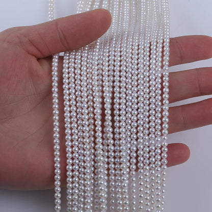 2.5-6mm AAA Grade White Color Round Pearl Natural Freshwater Pearl for Jewelry Making