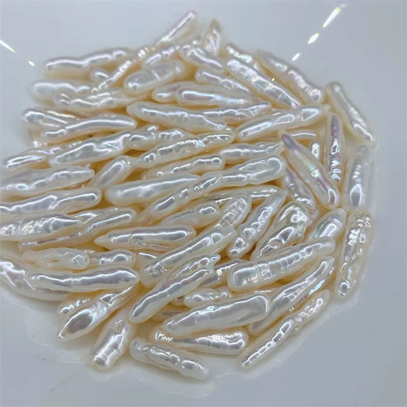 High Quality 4-30mm White Freshwater Pearls Full Hole Toothpick Loose round & Rice Shape Colorful for Jewelry Making Wholesale