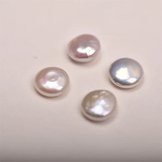High Quality Natural Freshwater Pearl Loose Coin Beads No Hole White 4A Coin Pearl Bead for Jewelry Making