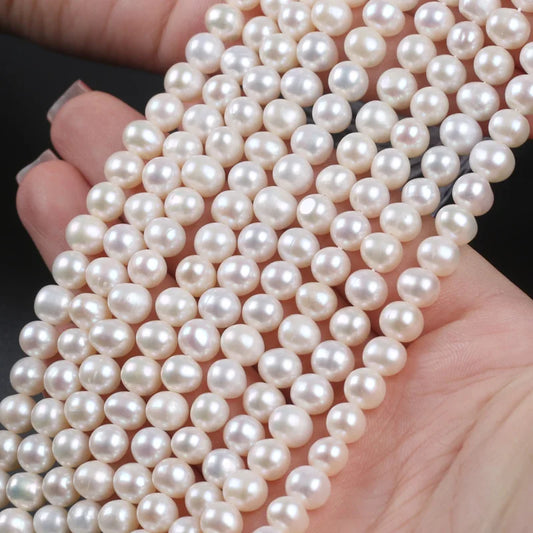 6-7mm AA Grade White Small Potato Shape Loose Pearl for Jewelry Making