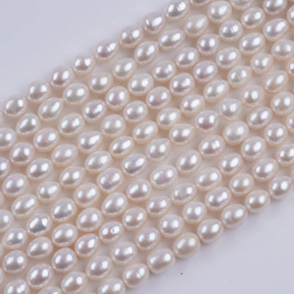 8-9mm Natural Rice Shape Freshwater Pearl Beads for Jewelry Making
