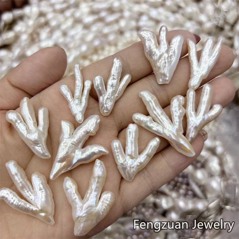 Hot Sale 15-25mm Chicken Foot Shape Baroque Real Natural Freshwater Loose Pearl Beads