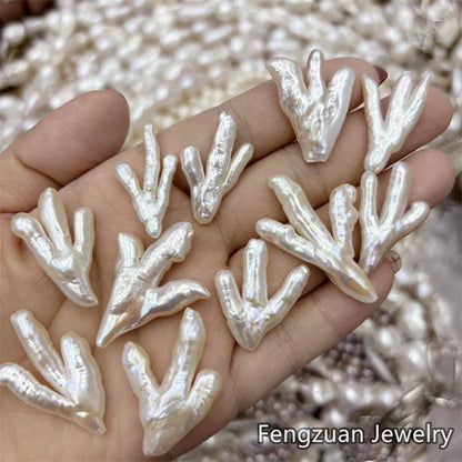 Hot Sale 15-25mm Chicken Foot Shape Baroque Real Natural Freshwater Loose Pearl Beads