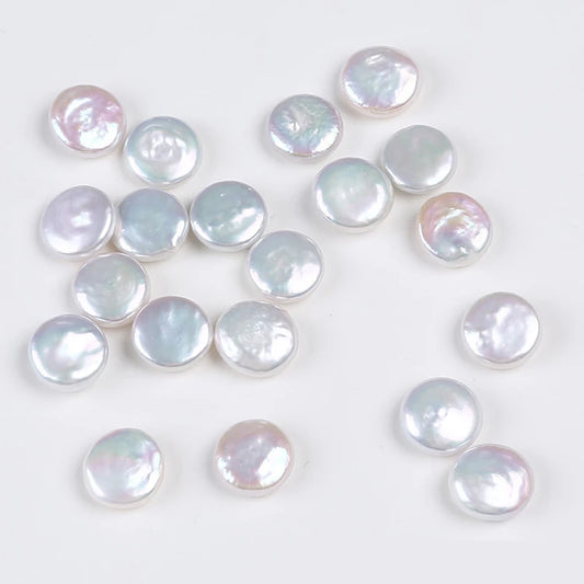 15-16mm Large Size Half-Drilled Freshwater Pearl High Quality Natural White Coin Loose Pearls for Fashion Jewelry Making