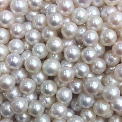 3A Perfect Loose Pearls 4mm 5mm 6mm 7mm Round Half Hole Freshwater Pearl for Jewelry Making