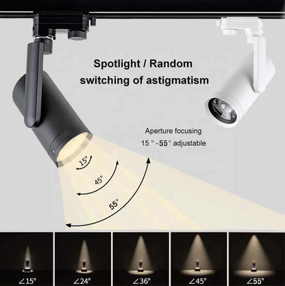 Jewelry Led Track Light 35w Focus Led Adjustable Zoomable Track Lights Adjustable 360 Track Spotlight