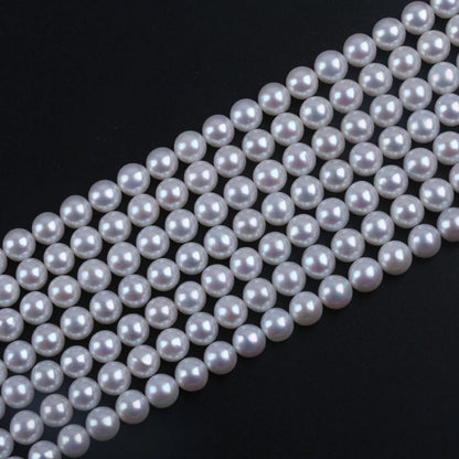 16inch 6.5-7mm AAAAA Grade High Quality White Round Shape Natural Freshwater Pearl Beads for Jewelry Making