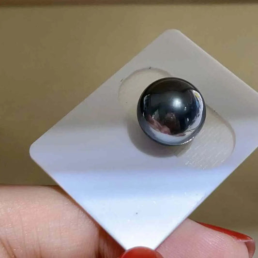 Natural Seawater Tahitian Round Loose Pearls 11-12mm High Gloss Pendant Earrings Jewelry Accessories