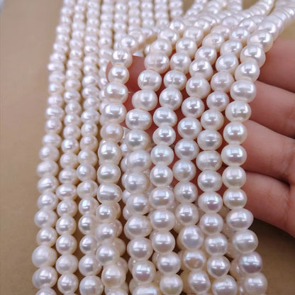 Wholesale 8-9mm White Round Freshwater Cultured Pearl Necklace Natural Loose Pearl Jewelry