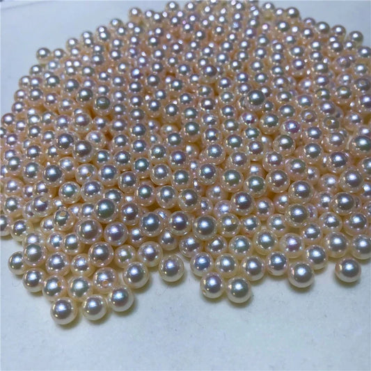 Wholesale Loose Pearls 3A 3.0mm-8.0mm White Round Half Hole Freshwater Natural Pearl Price