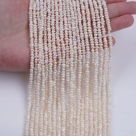 3-4mm a Grade Wholesale Freshwater Loose Button Shape Pearl for Jewelry Making