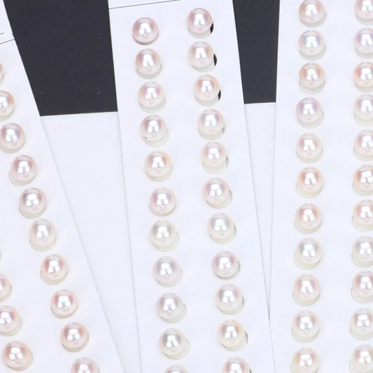 Half Hole Pearl Making Earring Loose Wholesale Cultured Natural Freshwater Pearls White 4.5-5mm Round Pearl Beads