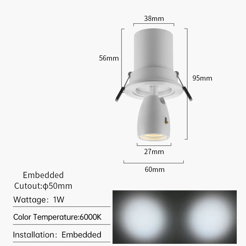 Mini Modern Anti-Glare LED Spotlight 1W 3W Focus Light for Small Showcase Jewelry Cabinet Exhibition Lighting COB Lights