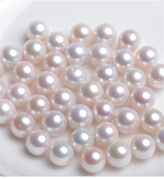 Wholesale Round White Natural Color Freshwater Loose Pearls Raw Cultured Real Fresh Water Pearl for Sale
