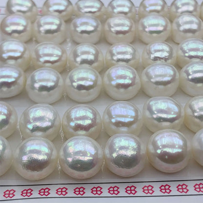 Wuzhou 4A White/Purple/Pink  Fresh Water Pearls 1/2 Hole Half Drilled Loose  Natural Freshwater Pearls