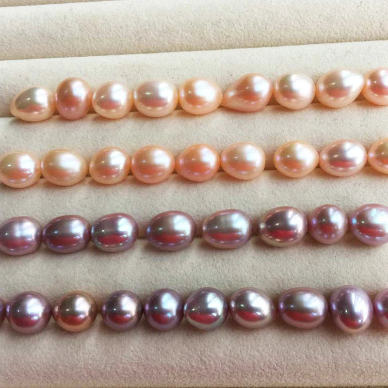 Wholesale 3A High Quality White Color Rice Shape Half-drilled/no Whole Loose Pearl 3*5mm-10*15mm Freshwater Pearl