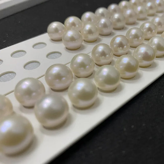 China Factory Wholesale Culture Perfect Loose Pearls White 2-12mm Round Half Hole Fresh Water Natural Pearl Manufacturer