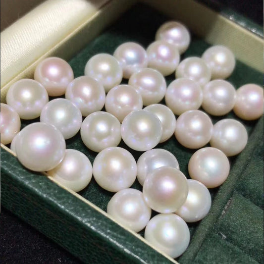 Half Drilled White Purple Natural Color Round Pearl Jewelry  Wholesalers Natural Freshwater Loose Pearls for Jewelry