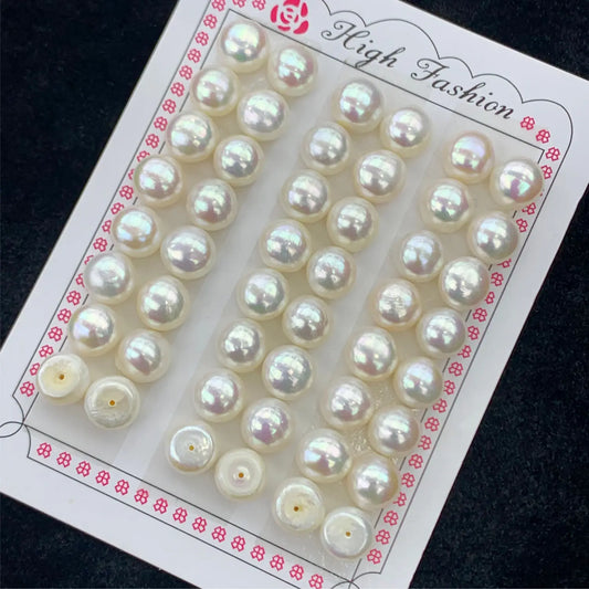 Wuzhou 4A White/Purple/Pink  Fresh Water Pearls 1/2 Hole Half Drilled Loose  Natural Freshwater Pearls