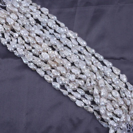 13-18mm Natural Fire Ball White Big Baroque Pearls for Jewelry Making