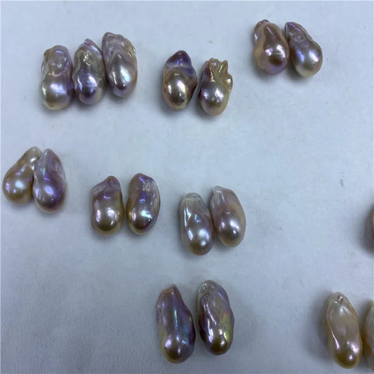 Wholesale 3A High Quality Newly Salvaged Irregular Baroque Freshwater 15-16mm White Pink Purple Natural White/pink/purple Color