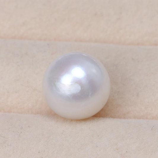 Half Drilled White  Natural Color Round Pearl Jewelry 2wholesalers Natural Freshwater Loose Pearls for Jewelry