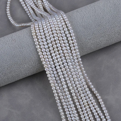 3-4.5mm Round Shape Freshwater Natural Round Pearls for Jewelry Making