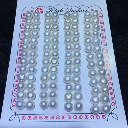 Zhuji 3A Quality Half Hole /full Hole Loose Button Pearls  2.5mm-10mm White/pink/purple Natural Freshwater Pearls for Jewelry