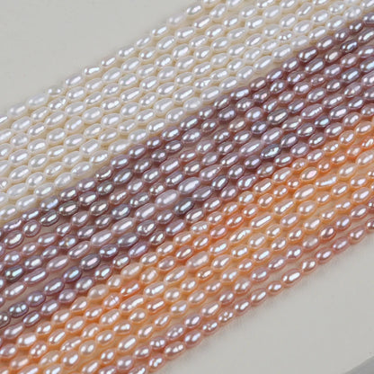 2.8-3.2mm AAA Wholesale Good Quality Natural Freshwater Rice Pearl Beads Strands