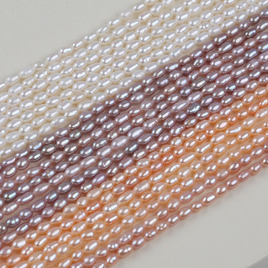 2.8-3.2mm AAA Wholesale Good Quality Natural Freshwater Rice Pearl Beads Strands