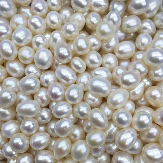 Wholesale 3A Half Hole Natural Rice White/Pink/Purple Freshwater Pearls 3*5mm-7*11mm Various Sizes Round Shape Jewelry
