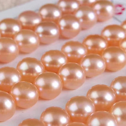 Factory Direct Small Size 4-10.5mm Freshwater Pearl Beads 3A Grade White Pink Button Shape Half Drilled Hole Loose Jewelry