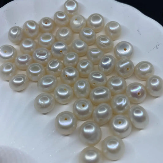 Zhuji Selling 3A Wholesale Price Natural Half Drilled Holebttton Pearl 6.5mm-9.5mm High Quality Loose Shape Freshwater Pearl