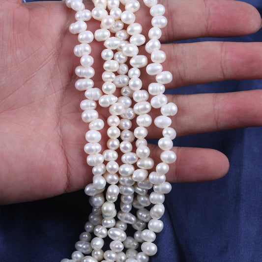 5-6mm Top Drilled Rice Shape Loose Beads Natural Freshwater Rice Pearl for Jewelry Making