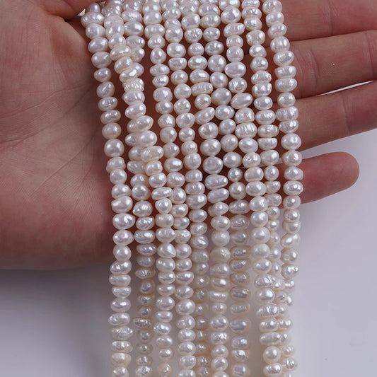 6-7mm Wholesale Freshwater Keshi Button Shape Natural Pearl Beads for Jewelry Making