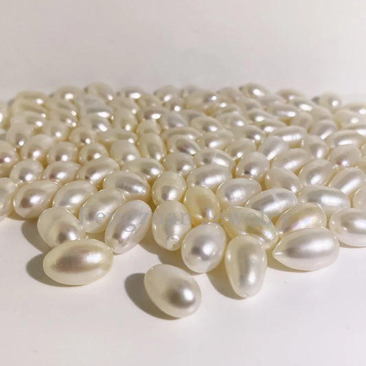 White Drop Pearl 5-10mm Half Hole 3A 4A Grade Loose Natural Freshwater Pearls for Necklaces Making Natural Pearl Jewelry