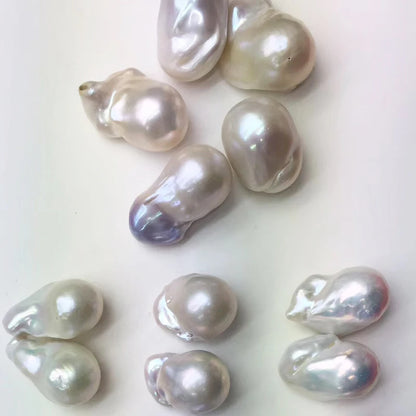 Wholesale 3A High Luster 15-16 mm High Quality Different White Color No Hole Half Drilled Natural Baroque Loose Pearl