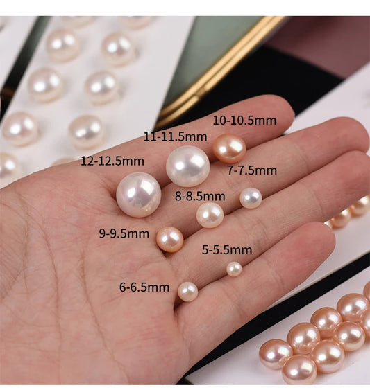 2-8mm Natural Real Beads Pearl Wholesale Price Half Drilled Freshwater Pearl Button Pearl for DIY Jewelry