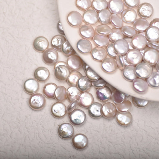 Wholesale 9-16mm AAA Quality White Freshwater Pearl Coin Shape Smooth Surface Natural Baroque Design Jewelry Factory Cheap Price