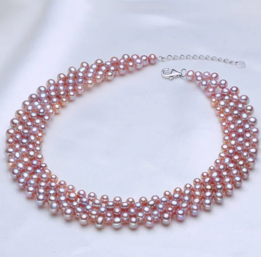 3a Beautiful Wholesale Real Genuine Fresh Water Pearl Necklace Natural Cultured Freshwater Natural Pearl Necklace