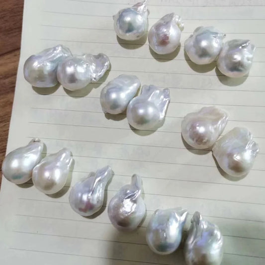 2020 Hot Sale Irregular Baroque Pearl Freshwater Genuine Pearl Bead for Jewelry Making 10-15mm Half Drilled