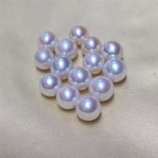 Wholesale 3A Loose Pearls Round Half-hole White 7mm 8mm 9mm Natural Freshwater Pearl for Jewelry