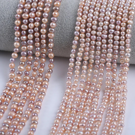 4-5mm Natural Cultured Potato Shape Freshwater Pearl Strands